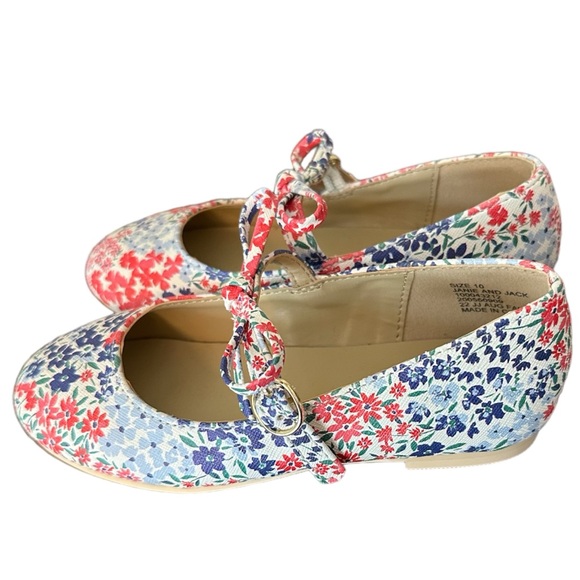 ✨SOLD✨JANIE AND JACK Girls Floral Bow Flat Shoes - Picture 1 of 4